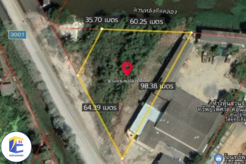 ขายที่ดิน องครักษ์ ติดถนนใหญ่
